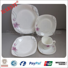 Opal Glassware / 20pcs quadratische Form / Opal Gläser Dinner Set